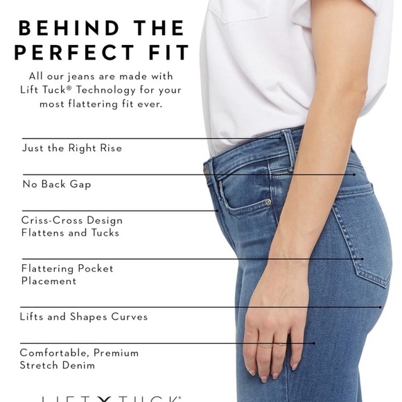 NWT NYDJ Woman’s Marilyn Straight Raw Hem Multi Color Pocket  Cropped Jean - Picture 4 of 16